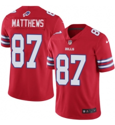 Youth Nike Bills #87 Jordan Matthews Red Stitched NFL Limited Rush Jersey Youth Nike Bills #87 Jordan Matthews Red Stitched NFL Limited Rush Jersey