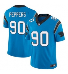 Men Carolina Panthers 90 Julius Peppers Blue F U S E  Vapor Limited Stitched Football Jersey