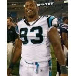 Men Carolina Panthers MIKE RUCKER #93 White Stitched Reebok NFL Jersey
