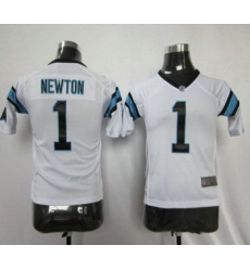 Youth Nike Carolina Panthers #1 Newton white color Jersey
