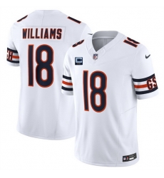 Men Chicago Bears 18 Caleb Williams White 2025 F U S E  With 2 Star C Patch Vapor Untouchable Limited Stitched Football Jersey