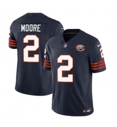 Men Chicago Bears 2 DJ Moore Navy 2023 F U S E Throwback Limited Stitched Football Jersey Men Chicago Bears 2 DJ Moore Navy 2023 F U S E Throwback Limited Stitched Football Jersey