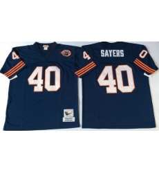 Men Chicago Bears 40 Gale Sayers Navy M&N Throwback Jersey Men Chicago Bears 40 Gale Sayers Navy M&N Throwback Jersey