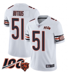 Men Chicago Bears 51 Dick Butkus White Vapor Untouchable Limited Player 100th Season Football Jersey Men Chicago Bears 51 Dick Butkus White Vapor Untouchable Limited Player 100th Season Football Jersey