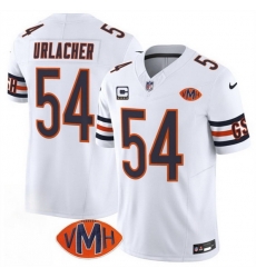 Men Chicago Bears 54 Brian Urlacher White 2025 F U S E  With 4 Star C Patch VMH Patch Vapor Untouchable Limited Stitched Football Jersey