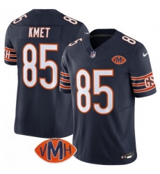 Men Chicago Bears 85 Cole Kmet Navy 2025 F U S E  With VMH Patch Vapor Untouchable Limited Stitched Football Jersey