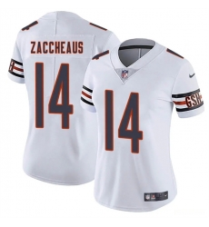 Women Chicago Bears 14 Olamide Zaccheaus White 2025 Vapor Stitched Jersey