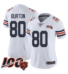 Women Chicago Bears 80 Trey Burton White 100th Season Limited Football Jersey Women Chicago Bears 80 Trey Burton White 100th Season Limited Football Jersey