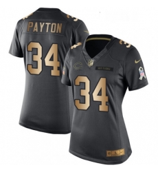 Womens Nike Chicago Bears 34 Walter Payton Limited BlackGold Salute to Service NFL Jersey Womens Nike Chicago Bears 34 Walter Payton Limited BlackGold Salute to Service NFL Jersey