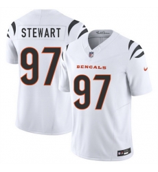 Youth Cincinnati Bengals 97 Shemar Stewart White 2025 Draft F U S E  Vapor Untouchable Limited Stitched Football Jersey