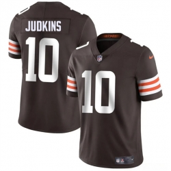 Men Cleveland Browns 10 Quinshon Judkins Brown 2025 Draft Vapor Untouchable Limited Stitched Football Jersey