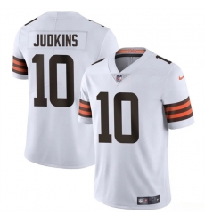 Men Cleveland Browns 10 Quinshon Judkins White 2025 Draft Vapor Untouchable Limited Stitched Football Jersey Men Cleveland Browns 10 Quinshon Judkins White 2025 Draft Vapor Untouchable Limited Stitched Football Jersey