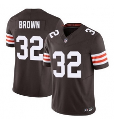 Men Cleveland Browns 32 Jim Brown Brown F U S E Vapor Limited Stitched Football Jersey Men Cleveland Browns 32 Jim Brown Brown F U S E Vapor Limited Stitched Football Jersey