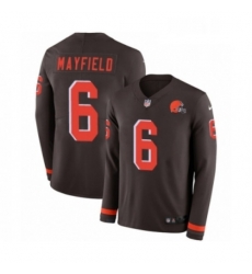 Mens Nike Cleveland Browns 6 Baker Mayfield Limited Brown Therma Long Sleeve NFL Jersey Mens Nike Cleveland Browns 6 Baker Mayfield Limited Brown Therma Long Sleeve NFL Jersey