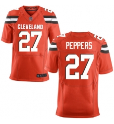 Nike Browns #27 Jabrill Peppers Orange Alternate Mens Stitched NFL New Elite Jersey Nike Browns #27 Jabrill Peppers Orange Alternate Mens Stitched NFL New Elite Jersey