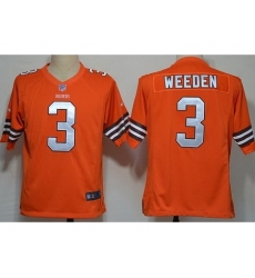 Nike Cleveland Browns 3 Brandon Weeden Orange Game Nike NFL Jersey Nike Cleveland Browns 3 Brandon Weeden Orange Game Nike NFL Jersey