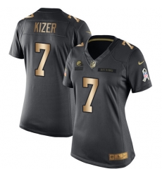 Nike Browns #7 DeShone Kizer Black Womens Stitched NFL Limited Gold Salute to Service Jersey Nike Browns #7 DeShone Kizer Black Womens Stitched NFL Limited Gold Salute to Service Jersey