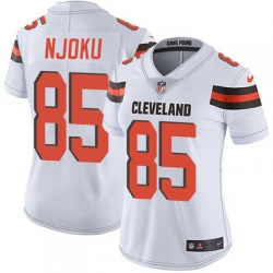 Nike Browns #85 David Njoku White Womens Stitched NFL Vapor Untouchable Limited Jersey