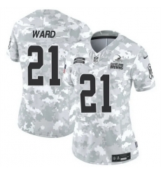 Women Cleveland Browns 21 Denzel Ward 2024 F U S E Arctic Camo Salute To Service Limited Stitched Jersey Women Cleveland Browns 21 Denzel Ward 2024 F U S E Arctic Camo Salute To Service Limited Stitched Jersey