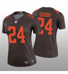 Women Cleveland Browns #24 Nick Chubb Rush Stitched Jerseys Women Cleveland Browns #24 Nick Chubb Rush Stitched Jerseys