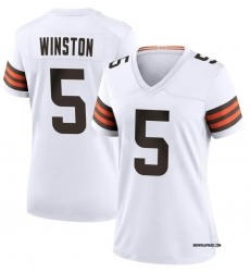 Women Cleveland Browns 5 Jameis Winston White Vapor Limited Stitched Football Jersey Women Cleveland Browns 5 Jameis Winston White Vapor Limited Stitched Football Jersey
