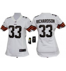 Women's Nike Cleveland Browns 33# Trent Richardson White Nike NFL Jerseys Women's Nike Cleveland Browns 33# Trent Richardson White Nike NFL Jerseys