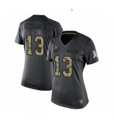 Womens Odell Beckham Jr Limited Black Nike Jersey NFL Cleveland Browns 13 2016 Salute to Service Womens Odell Beckham Jr Limited Black Nike Jersey NFL Cleveland Browns 13 2016 Salute to Service