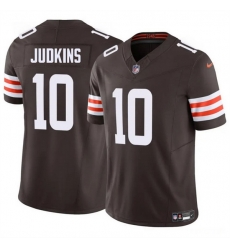 Youth Cleveland Browns 10 Quinshon Judkins Brown 2025 Draft F U S E  Vapor Limited Stitched Football Jersey