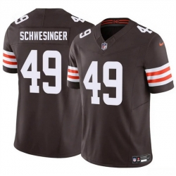 Youth Cleveland Browns 49 Carson Schwesinger Brown 2025 Draft F U S E  Vapor Limited Stitched Football Jersey