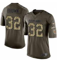Youth Nike Cleveland Browns 32 Jim Brown Elite Green Salute to Service NFL Jersey Youth Nike Cleveland Browns 32 Jim Brown Elite Green Salute to Service NFL Jersey