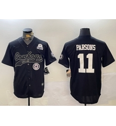 Men Dallas Cowboys 11 Micah Parsons Black With Patch Cool Base Stitched Baseball Jersey 6 Men Dallas Cowboys 11 Micah Parsons Black With Patch Cool Base Stitched Baseball Jersey 6