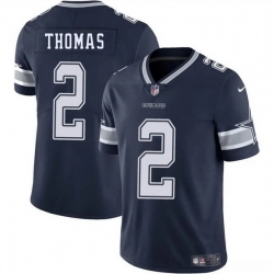 Men Dallas Cowboys 2 Juanyeh Thomas Navy Blue 2025 Vapor Untouchable Limited Stitched Football Jersey