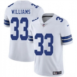 Men Dallas Cowboys 33 Javonte Williams White 2025 Vapor Untouchable Limited Stitched Football Jersey