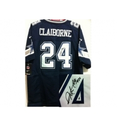 Nike Dallas Cowboys 24 Morris Claiborne Blue Elite Signed NFL Jersey Nike Dallas Cowboys 24 Morris Claiborne Blue Elite Signed NFL Jersey