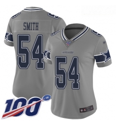 Cowboys #54 Jaylon Smith Gray Women Stitched Football Limited Inverted Legend 100th Season Jersey Cowboys #54 Jaylon Smith Gray Women Stitched Football Limited Inverted Legend 100th Season Jersey