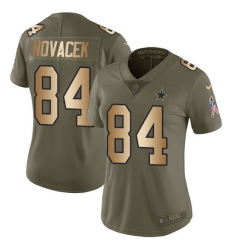 Nike Cowboys #84 Jay Novacek Olive Gold Womens 2017 Salute to Service NFL Limited Jersey Nike Cowboys #84 Jay Novacek Olive Gold Womens 2017 Salute to Service NFL Limited Jersey