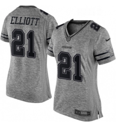 Womens Nike Dallas Cowboys 21 Ezekiel Elliott Limited Gray Gridiron NFL Jersey Womens Nike Dallas Cowboys 21 Ezekiel Elliott Limited Gray Gridiron NFL Jersey