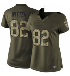 Womens Nike Dallas Cowboys 82 Jason Witten Elite Green Salute to Service NFL Jersey Womens Nike Dallas Cowboys 82 Jason Witten Elite Green Salute to Service NFL Jersey