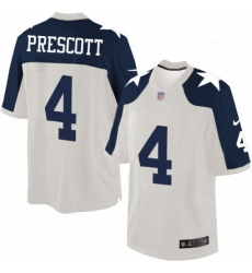 Youth Nike Dallas Cowboys 4 Dak Prescott Elite White Throwback Alternate NFL Jersey Youth Nike Dallas Cowboys 4 Dak Prescott Elite White Throwback Alternate NFL Jersey