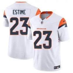 Men Denver Brocos Audric Estime #23 White 2024 F U S E Stitched Limited NFL Jersey