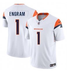 Men Denver Broncos 1 Evan Engram White 2024 F U S E  Vapor Limited Stitched Football Jersey