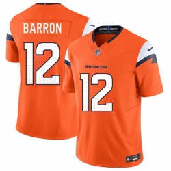 Men Denver Broncos 12 Jahdae Barron Orange 2025 Draft F U S E  Vapor Limited Stitched Football Jersey