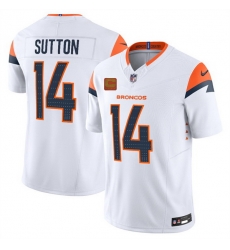 Men Denver Broncos 14 Courtland Sutton White 2025 F U S E  With 4 Star C Patch Vapor Limited Stitched Football Jersey