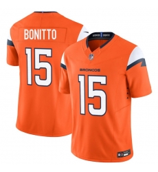 Men Denver Broncos 15 Nik Bonitto Orange 2025 Draft F U S E  Vapor Limited Stitched Football Jersey