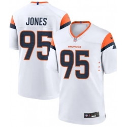 Men Denver Broncos Sai'Vion Jones #95 White Stitched F U S E Nike NFL Jersey
