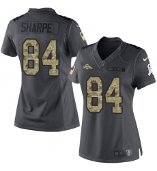 Nike Broncos #84 Shannon Sharpe Black Womens Stitched NFL Limited 2016 Salute to Service Jersey Nike Broncos #84 Shannon Sharpe Black Womens Stitched NFL Limited 2016 Salute to Service Jersey
