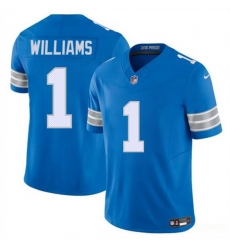 Men Detroit Lions 1 Jameson Williams Blue 2025 F U S E  Vapor Limited Stitched Jersey