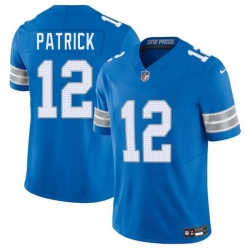 Men Detroit Lions 12 Tim Patrick Blue 2025 F U S E  Vapor Limited Stitched Jersey