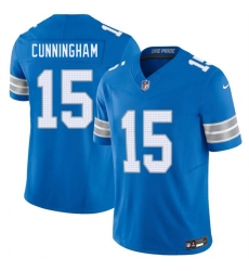 Men Detroit Lions  15 Malik Cunningham Blue 2026 F U S E  Vapor Limited Stitched Jersey