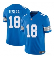 Men Detroit Lions 18 Isaac TeSlaa Blue 2025 Draft F U S E  Vapor Limited Stitched Jersey